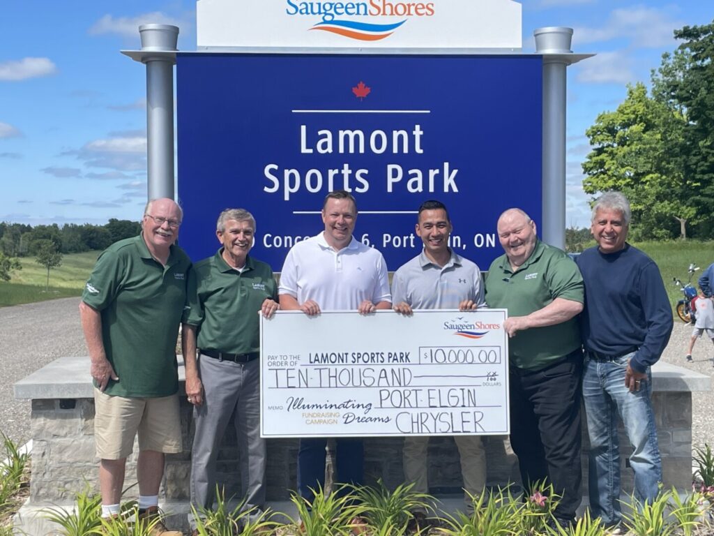 Four local organizations provide Home Run Donation for Lamont Sports Park