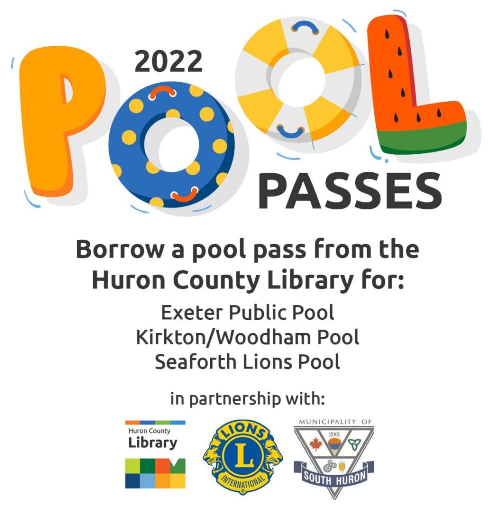 Huron County Library offering Pool Passes to Exeter, Kirkton & Seaforth
