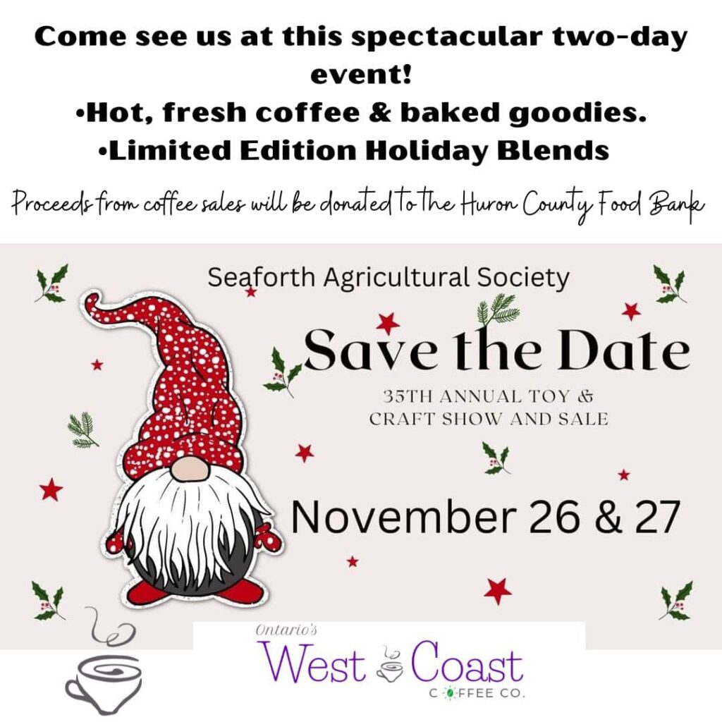 West Coast Coffee running Fundraiser at Seaforth Craft Show This Weekend