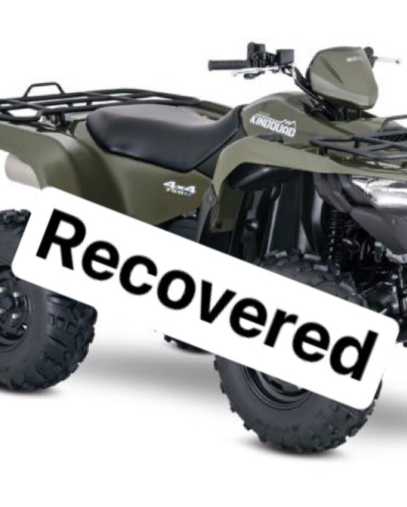 Stolen ATV from Howick Township recovered in Saugeen Shores