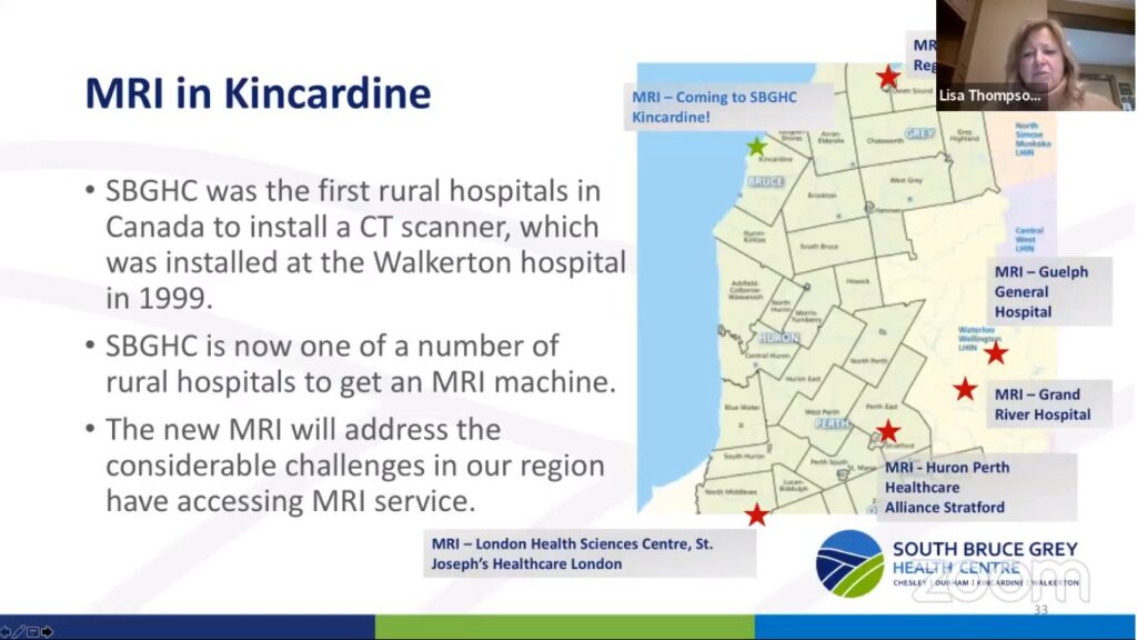 Huron-Bruce MPP Lisa Thompson announces MRI Funding for Kincardine Hospital at Virtual Meeting Last Night