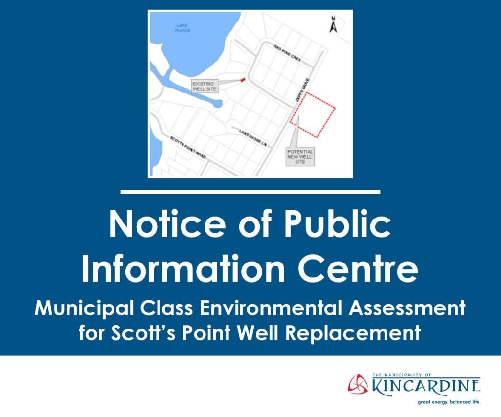 Kincardine holding Virtual Public Information Session on replacement of Scott’s Point Well