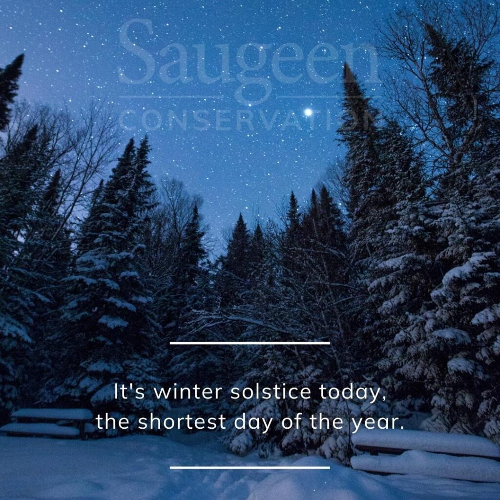 Saugeen Conservation Authority advises of Winter Solstice Today