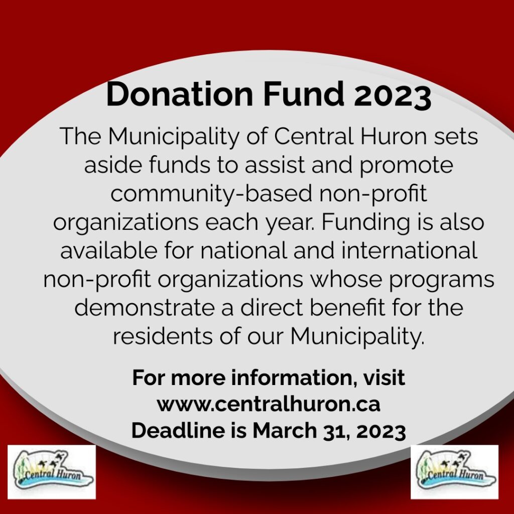 Central Huron accepting 2023 Donation Fun Applications