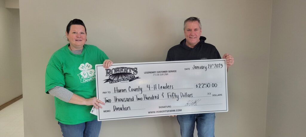 Roberts Farm Equipment donates ,250 each to 4 area 4-H Clubs