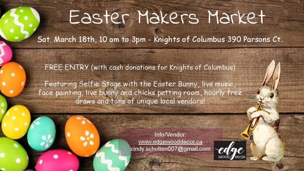 Easter Makers Market set to raise funds for Goderich Knights of Columbus Mar. 18th