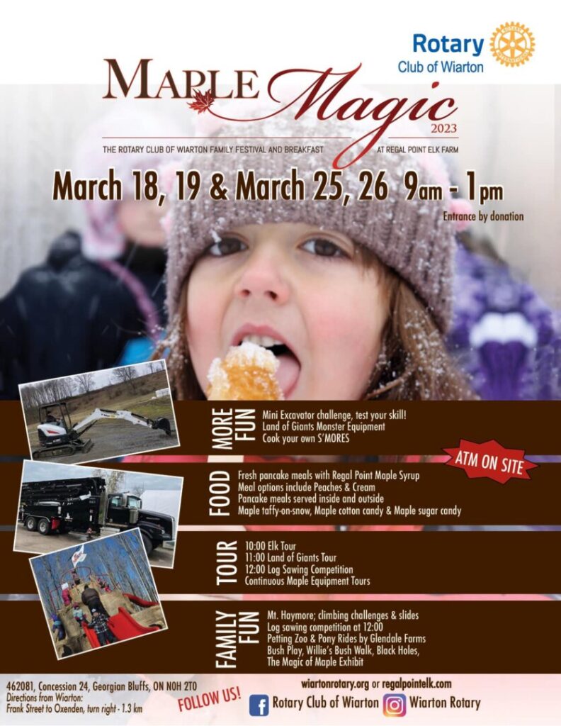 Wiarton Rotary set to see return of “Maple Magic” on March 18th & 19th and 25th & 26th