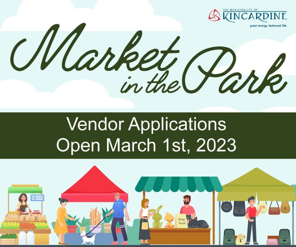 Kincardine Market in the Park Application Window opens March 1st