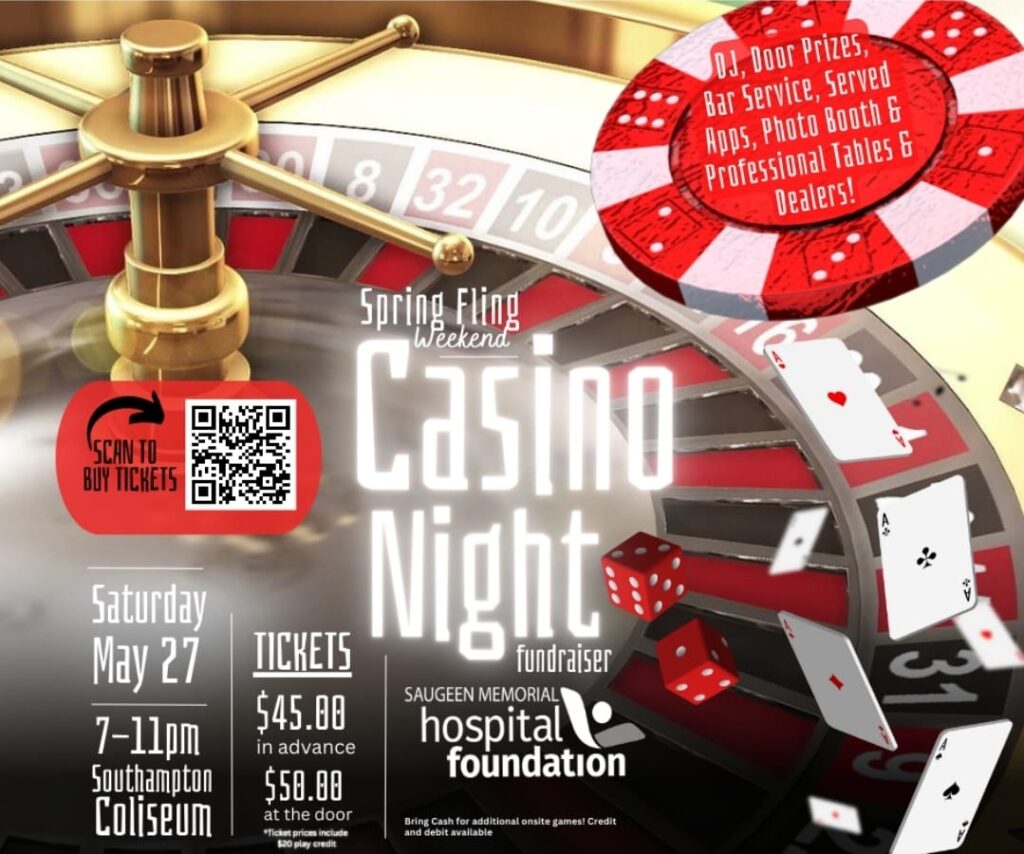 Saugeen Memorial Hospital Foundation set to Go Vegas at Casino Night May 27th