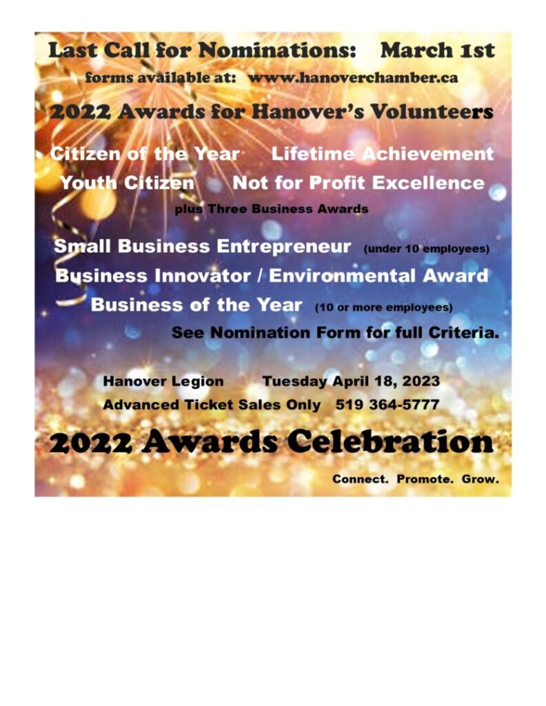 Hanover Chamber issues last call for Nominations for Hanover’s Volunteers & Businesses