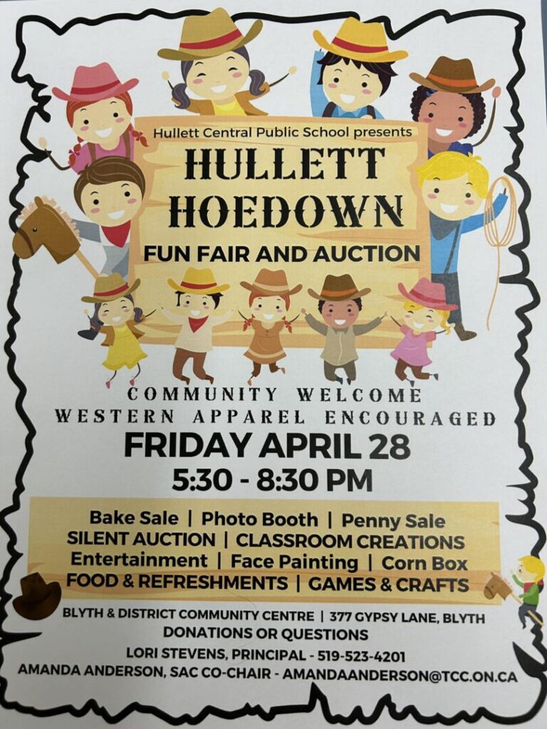 Hullet Central PS set to hold Hullet Hoedown Fun Fair & Auction in Blyth Apr. 28th