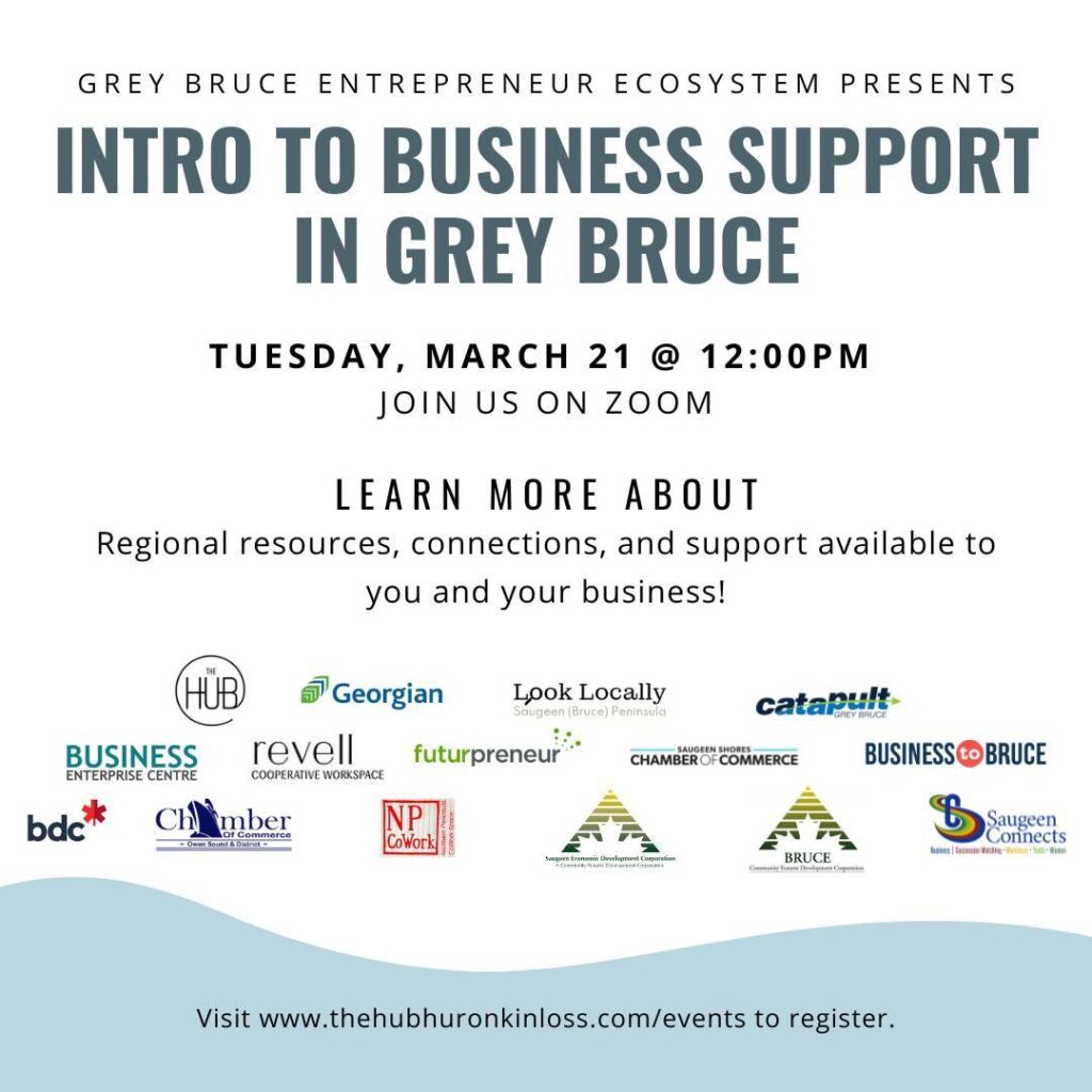 Bruce County Ec Dev shares word of Intro to Business Support Zoom Event Mar. 21