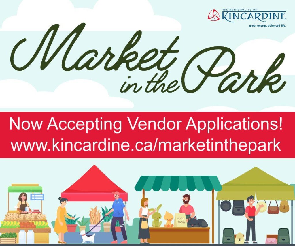 Vendor Application window now open for upcoming Market in the Park this Summer in Kincardine