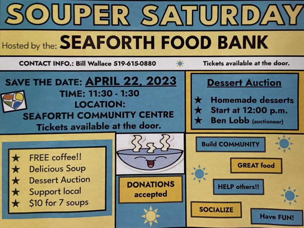 Seaforth Food Bank to host Souper Saturday on April 22nd