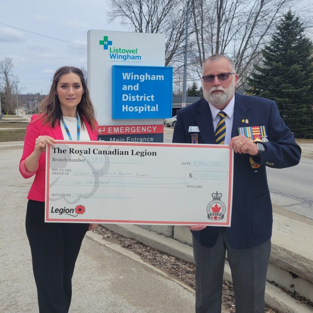 Wingham Hospital Receives 00 from Legion