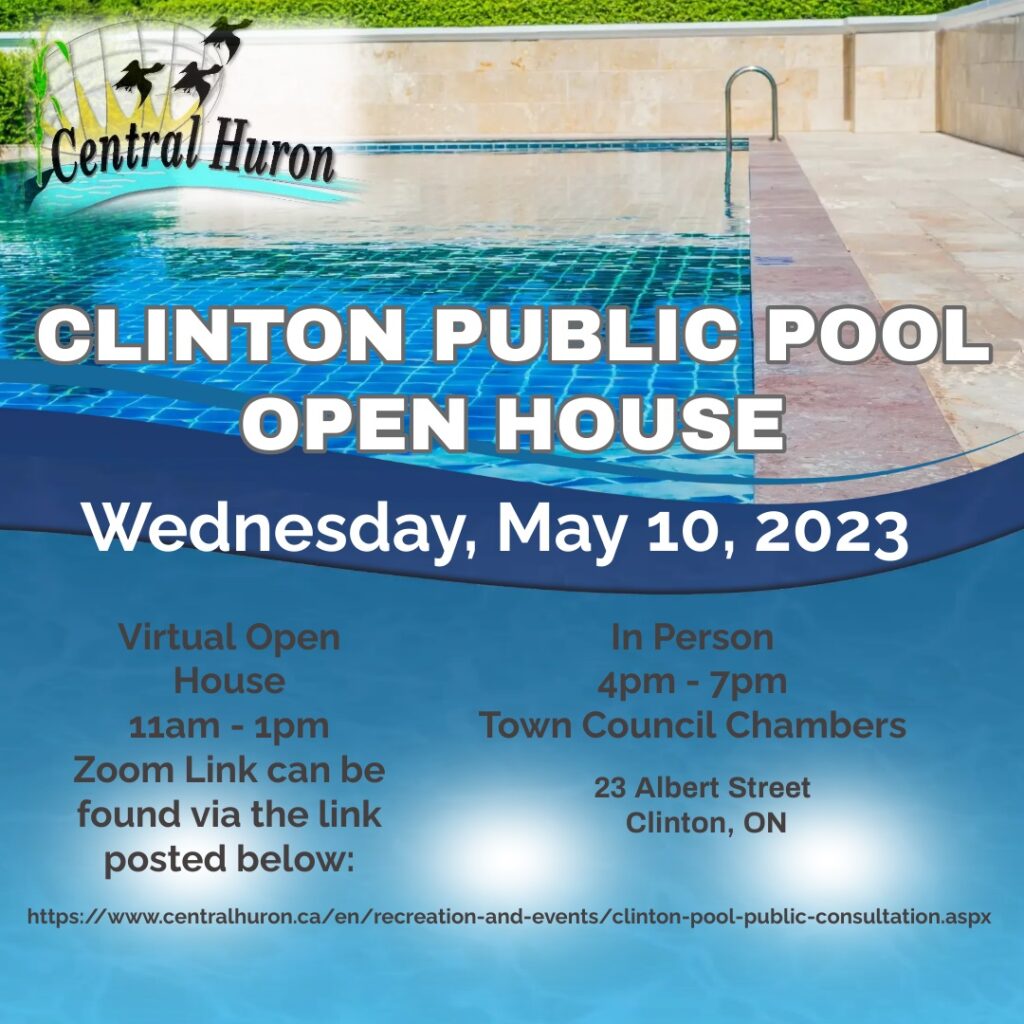 Central Huron holding Virtual & In-Person Clinton Pool Open House on May 10th