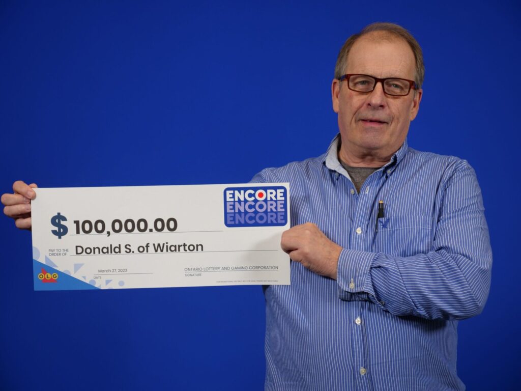 Wiarton resident Donald Standen wins 0,000 thank to Encore on March 1st Lotto 6/49 Draw