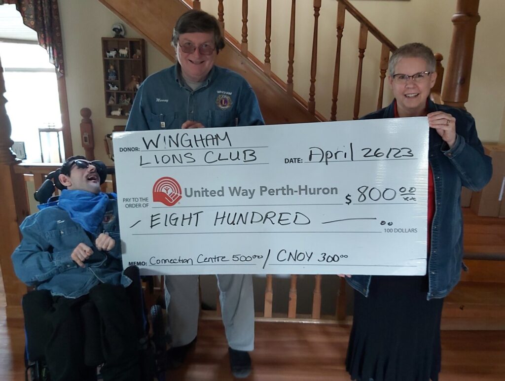 United Way sees 0 donation from Wingham Lions Towards Connection Centre & recent CNOY Event