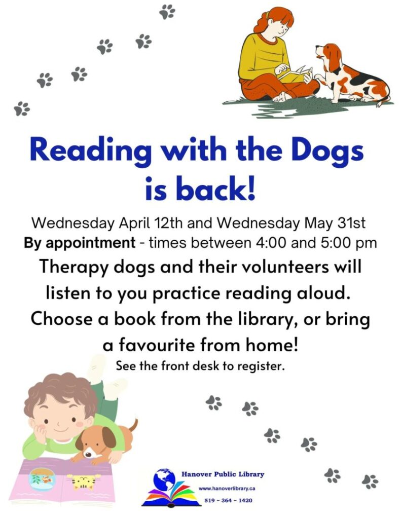 Reading with Dogs program returns to Hanover Library Wednesday