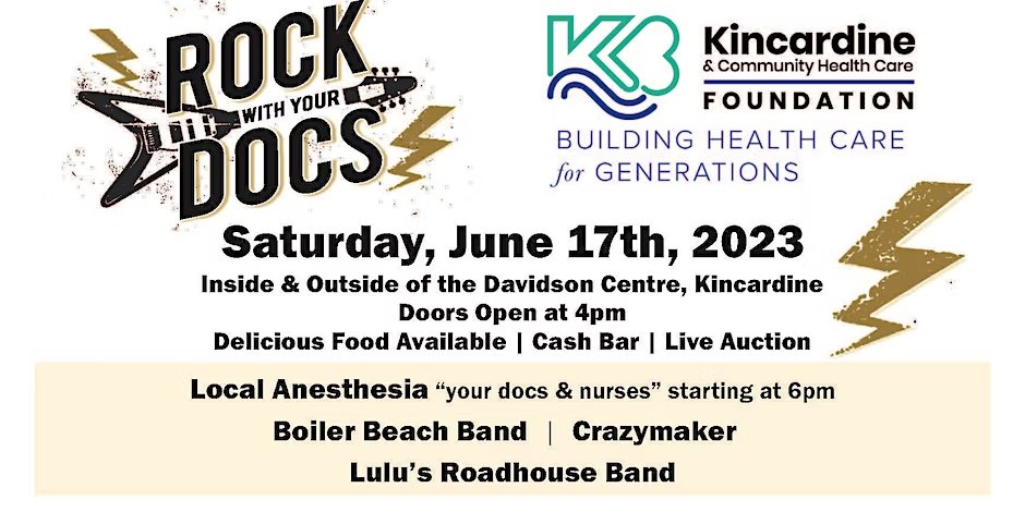 2nd Annual Rock with Your Docs Fundraiser for Kincardine Hospital