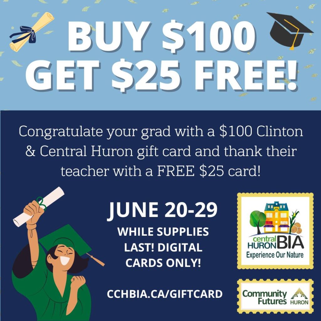 Central Huron BIA buy one get one free Digital Gift Card Promotion Ends Thursday