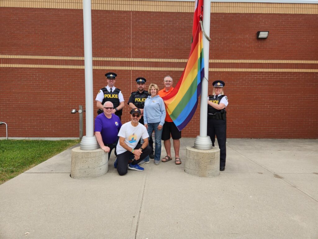 South Bruce OPP raises Pride Flag at Kincardine Detatchment