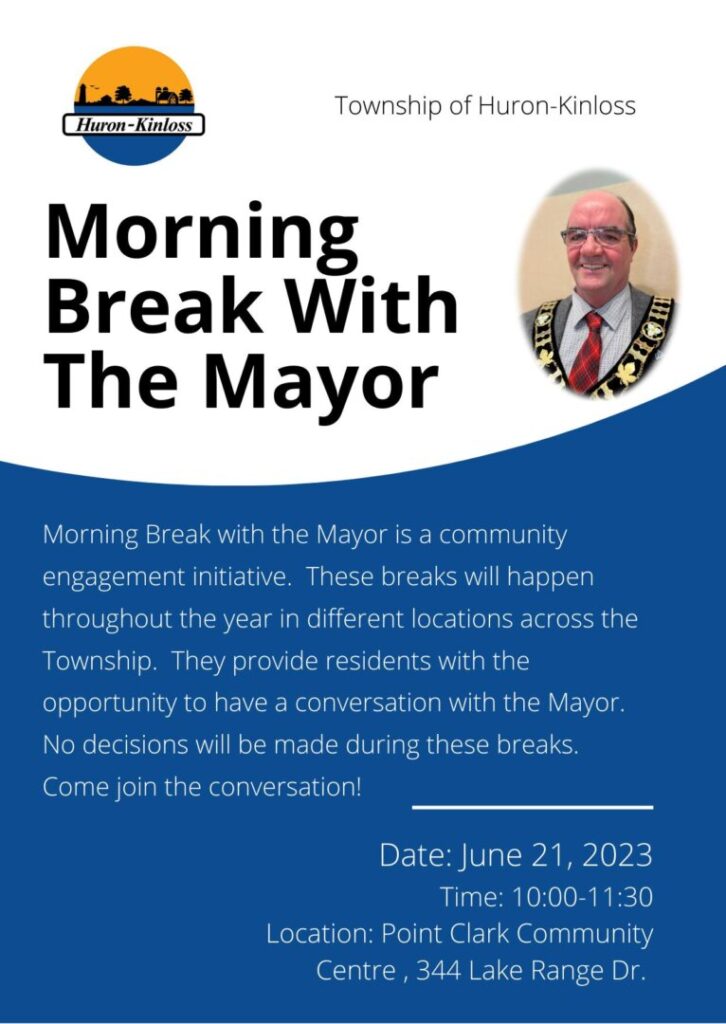 Huron-Kinloss hosting Morning Break with Mayor Don Murray Wednesday