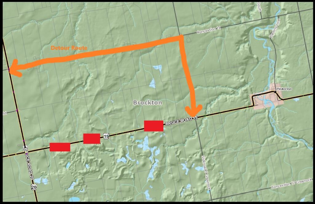 Bruce County to close part of Bruce Road 15 for Culvert Replacement