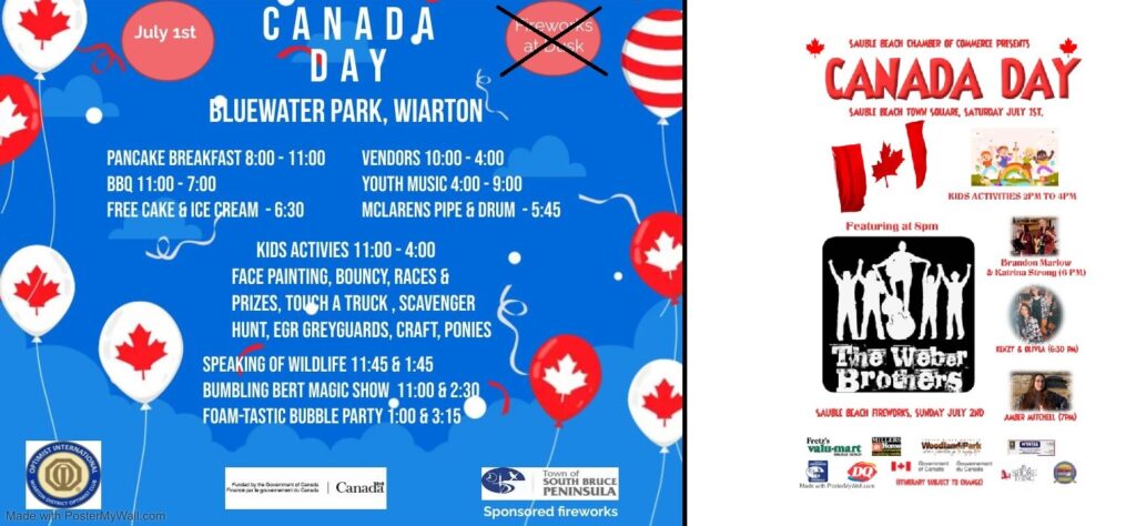 South Bruce Peninsula set to Ring in Canada Day in both Wiarton & Sauble Beach