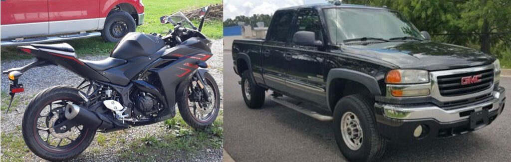 Huron OPP looking for stolen Motorcycle & Pickup from South Huron & Blyth