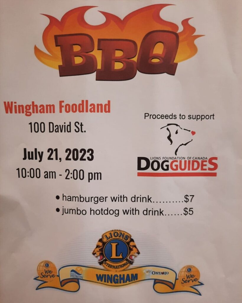 Fundraising BBQ in Wingham today in support of Lions Dog Guides Program