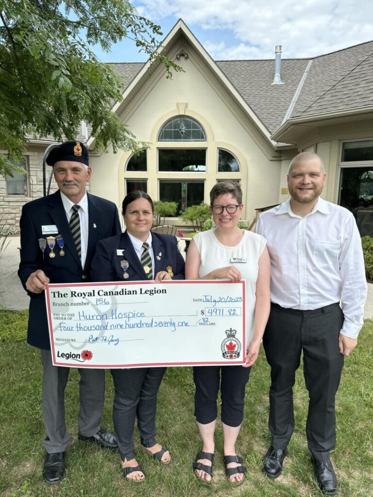 Huron Hospice sees Donation of 71.82 from Seaforth Legion Branch