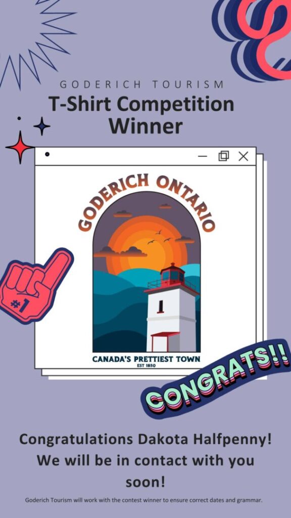 Dakota announced as winner of Goderich Tourism T-Shirt Design Contest