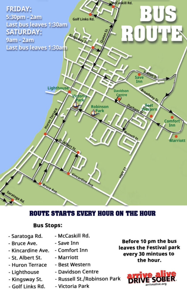 Shuttle Bus launched for Kincardine Scottish Festival to ease parking Downtown