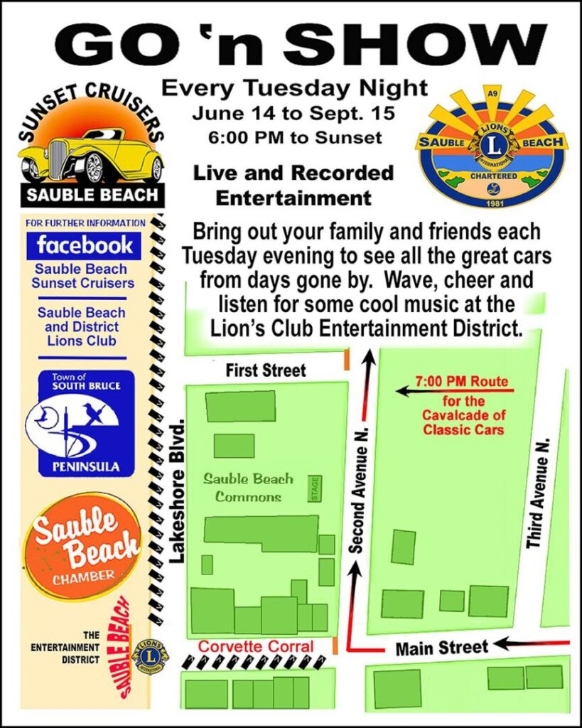 Sunset Cruisers take over Sauble Beach Tonight from 6pm to Sunset