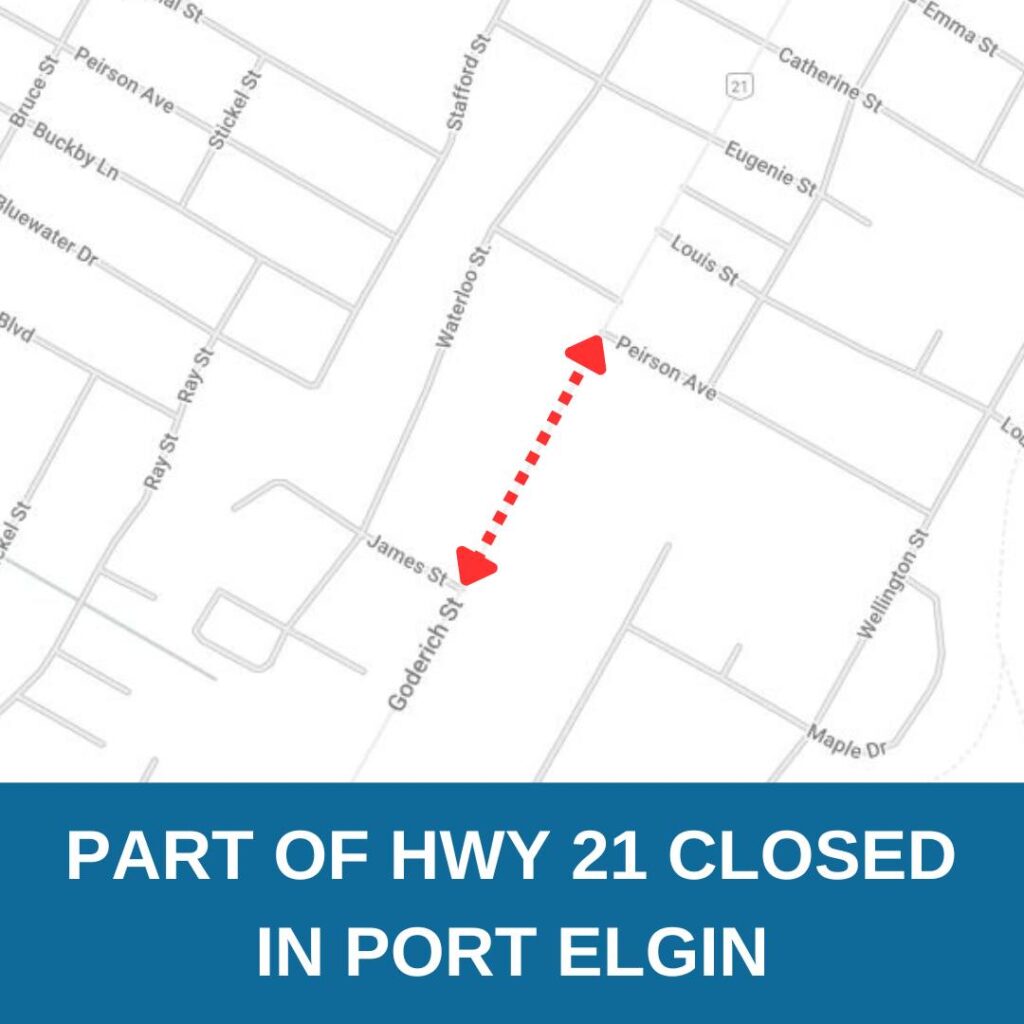 Highway 21 partially closed in Port Elgin due to Watermain Leak