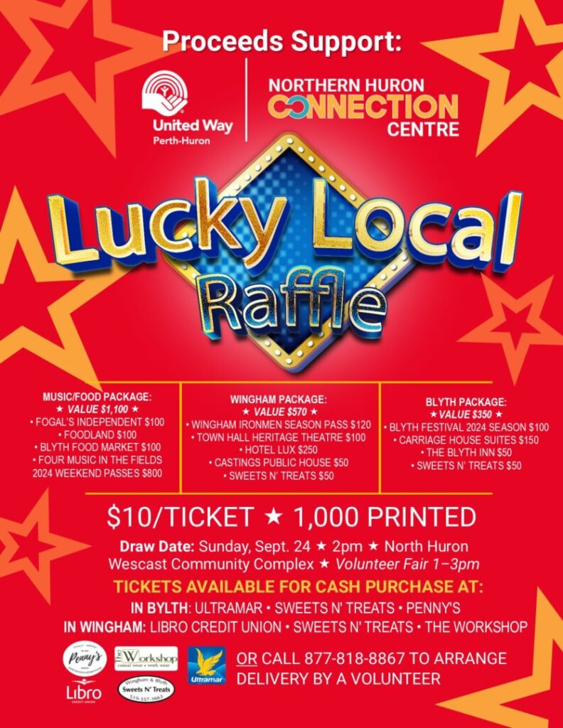 Lucky Local Raffle launches to raise money for the North Huron Connection Centre & United Way