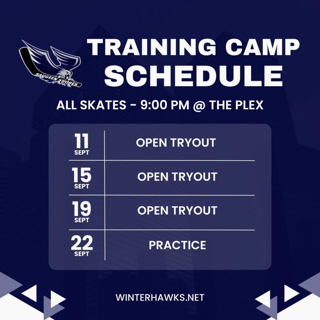 Saugeen Shores Winter Hawks to open Training Camp for upcoming OEHL Season