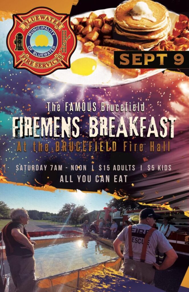 Brucefield Fire Department set for Famous Firemens Breakfast Saturday Morning Sept. 9th