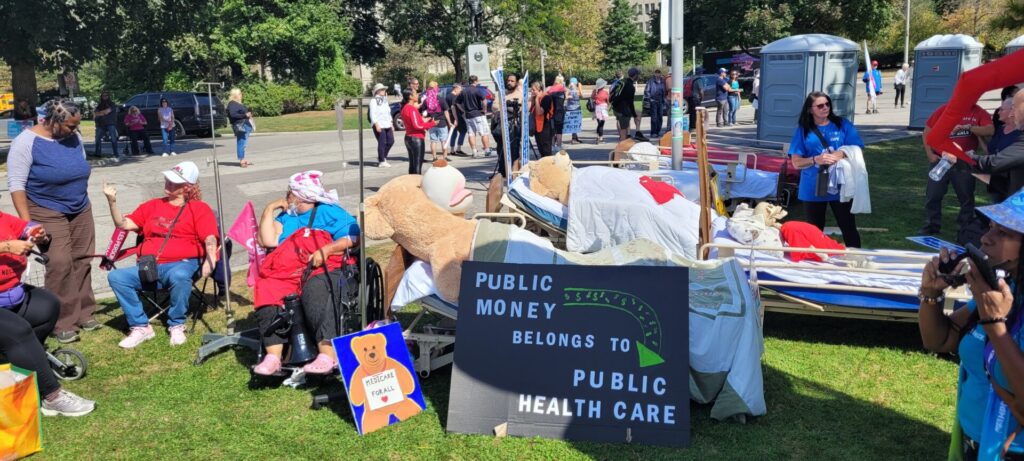 Grey Bruce County Health Coalition show up in Support of Local Healthcare at Protest