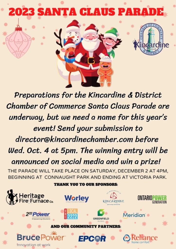 2023 Kincardine Santa Claus Parade set for Sat. Dec. 2nd at 4pm