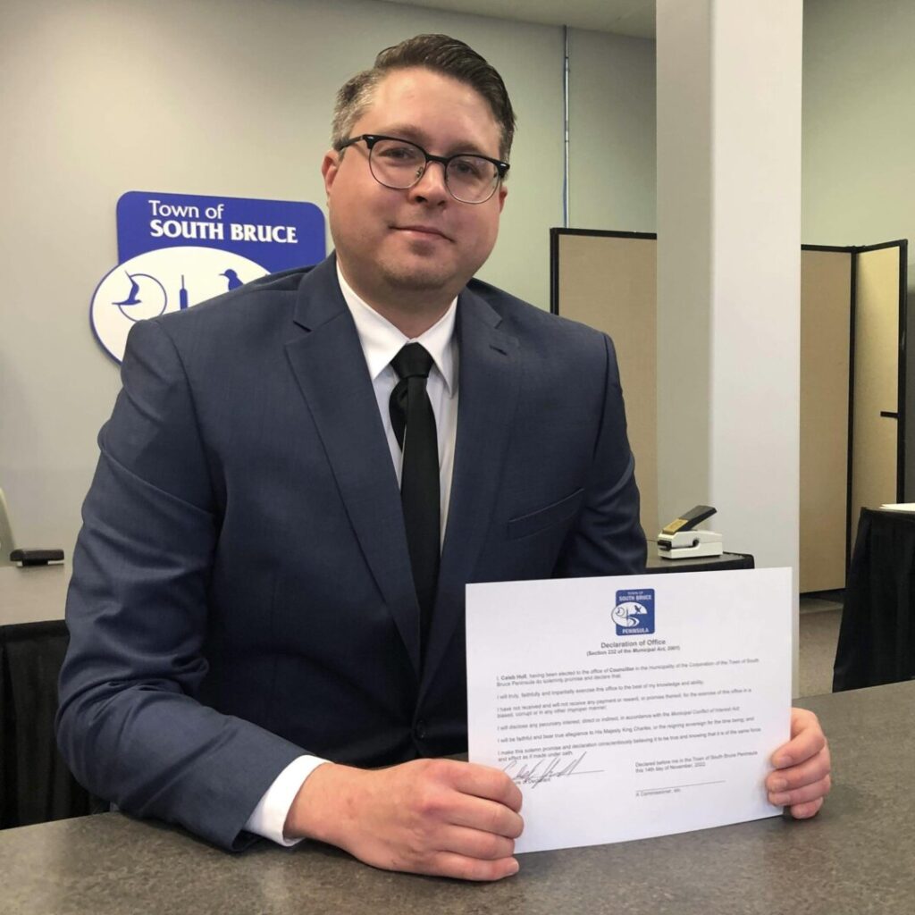 Caleb Hull Named Deputy Mayor of South Bruce Peninsula