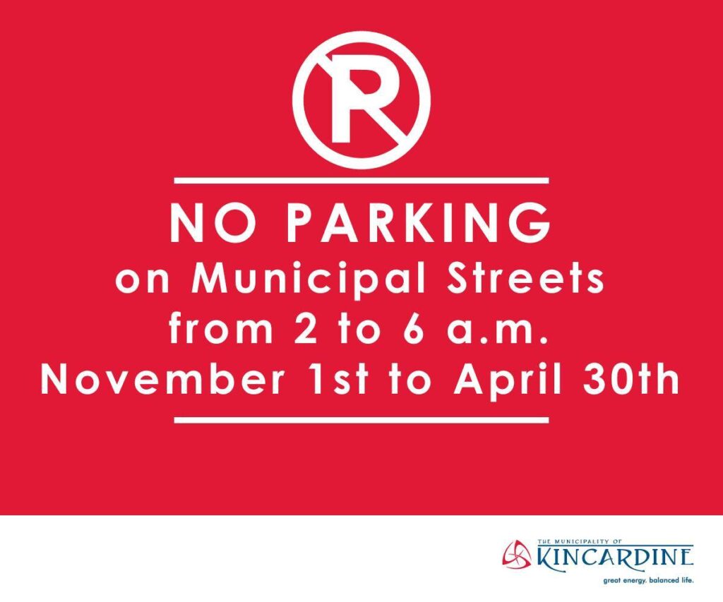 Kincardine Overnight Parking Restrictions returning November 1st