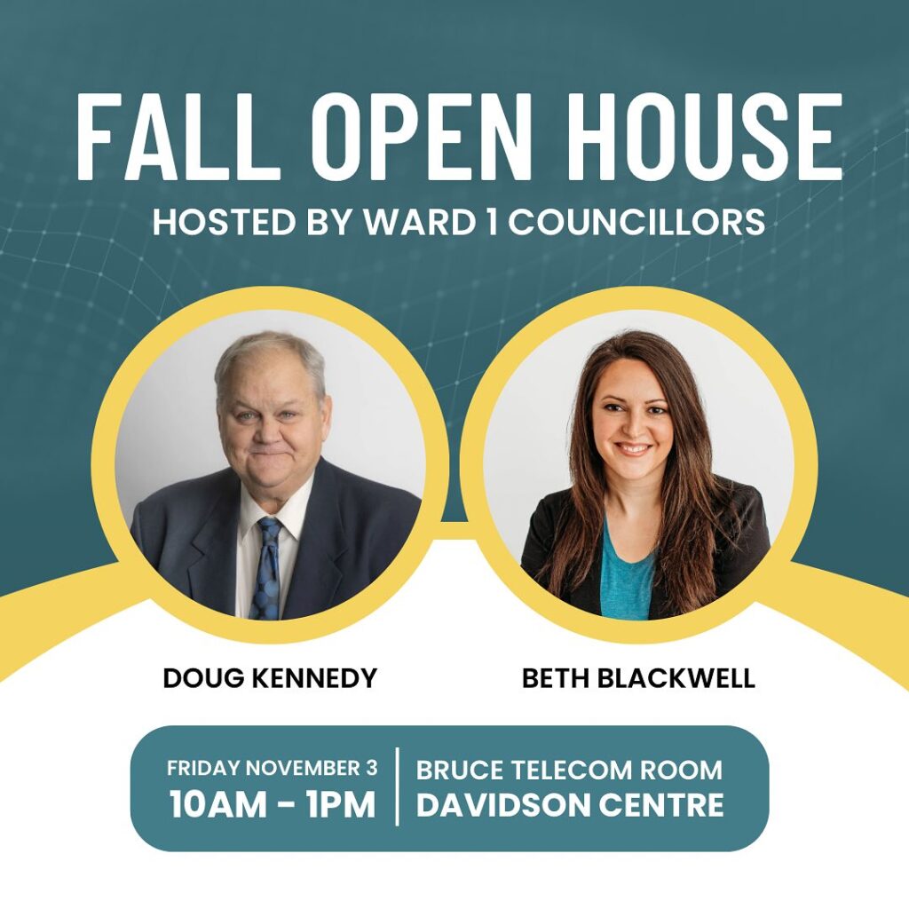 Kincardine Ward 1 Councillors set for Open House Nov 3rd at Davidson Centre