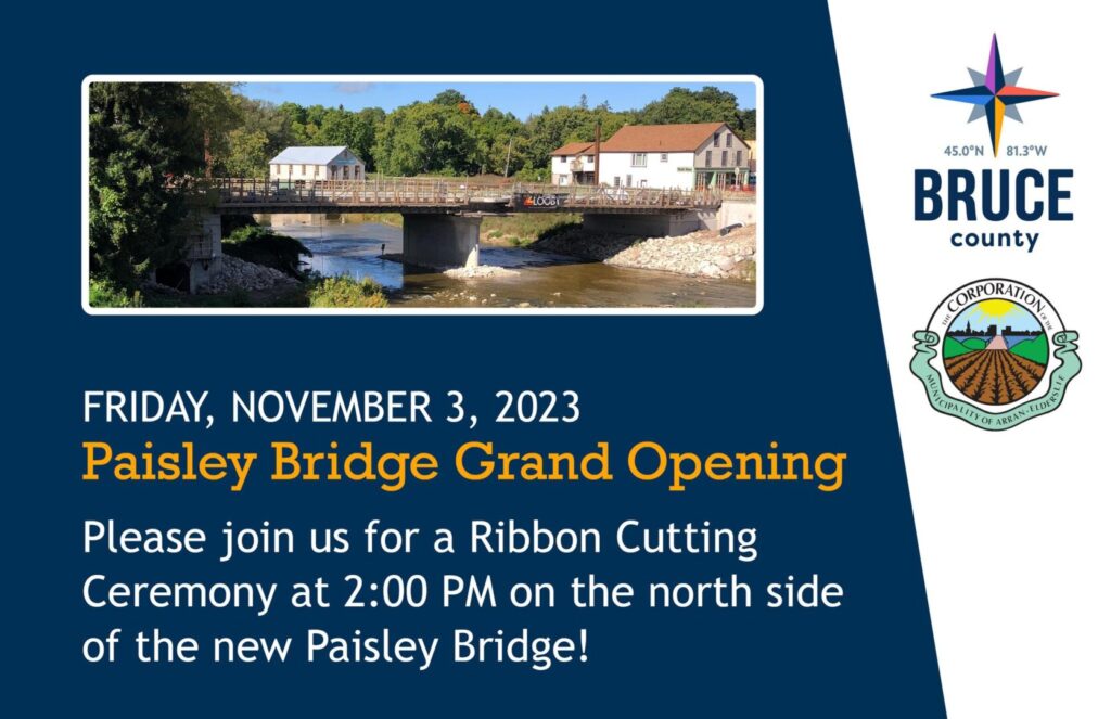 Paisley Bridge set to open Nov. 3rd with event at 2pm