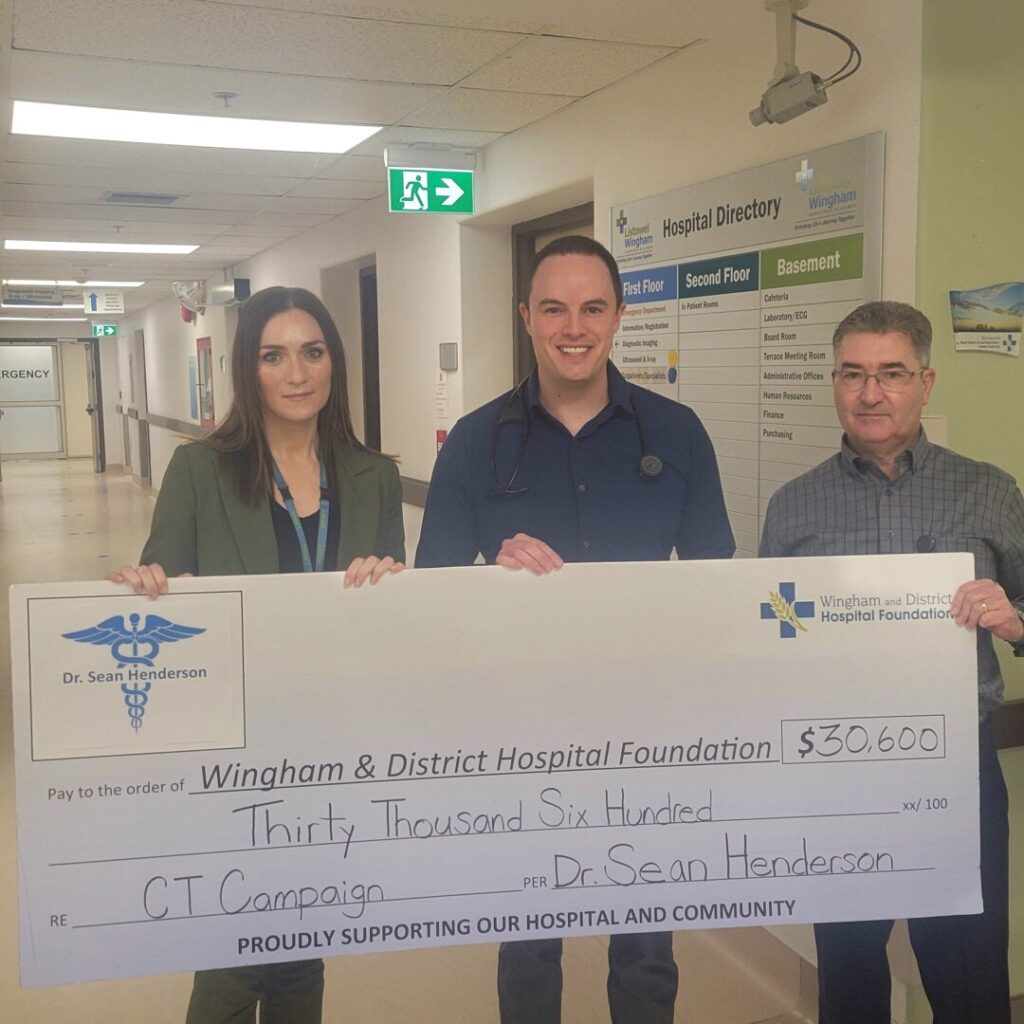 Local Physician Marks Donation to CT Scanner in Wingham