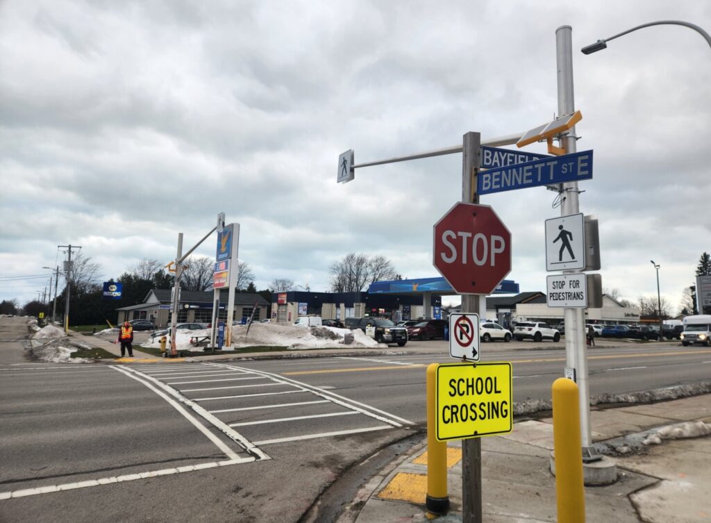 New Crosswalk Overhead Lights in Goderich