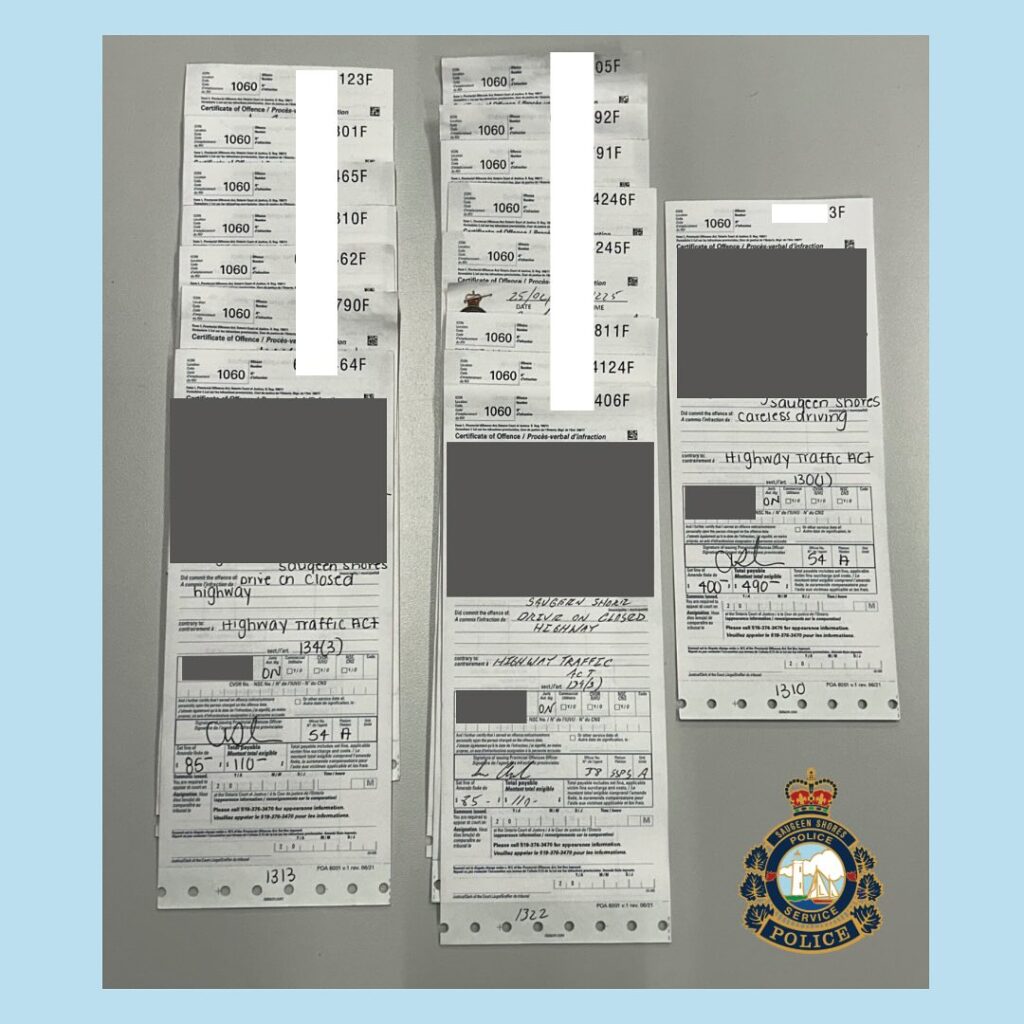 16 Driving on Closed Roads Tickets Given Out in 25 Hours