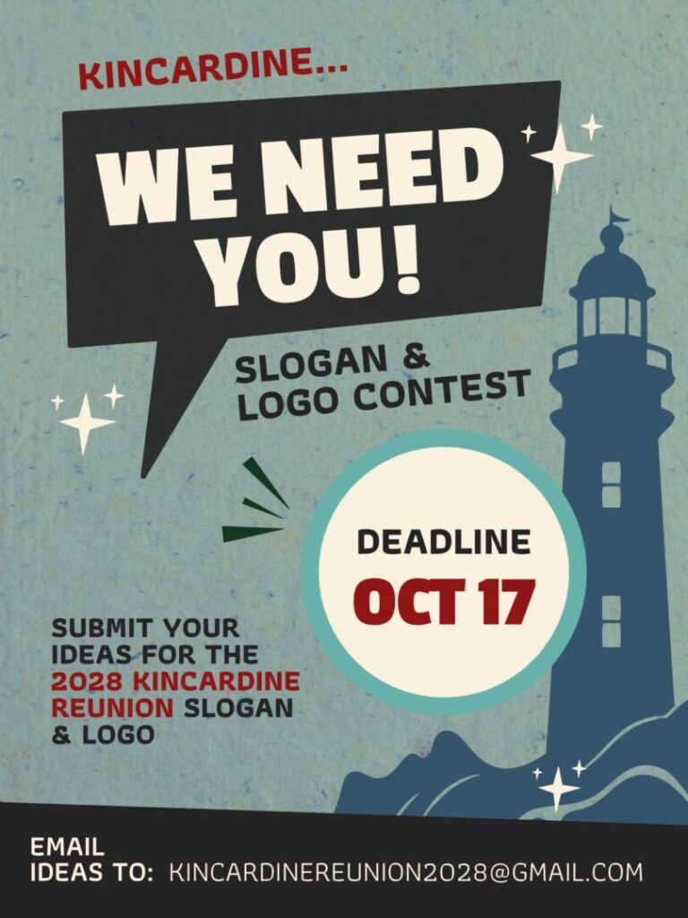Kincardine Reunion Committee Looking for Logo and Slogan for 2028 Reunion
