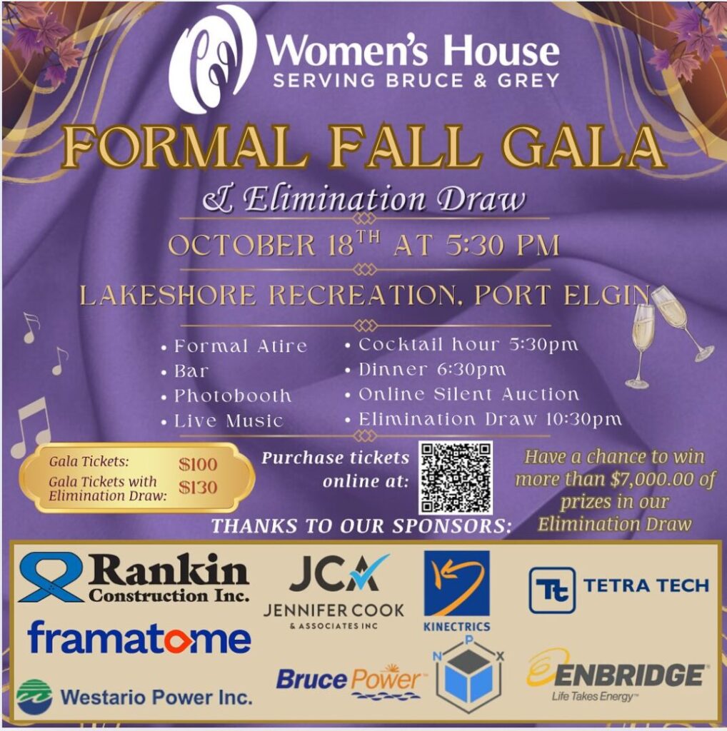 Formal Fall Gala Supporting Women’s House Serving Bruce & Grey